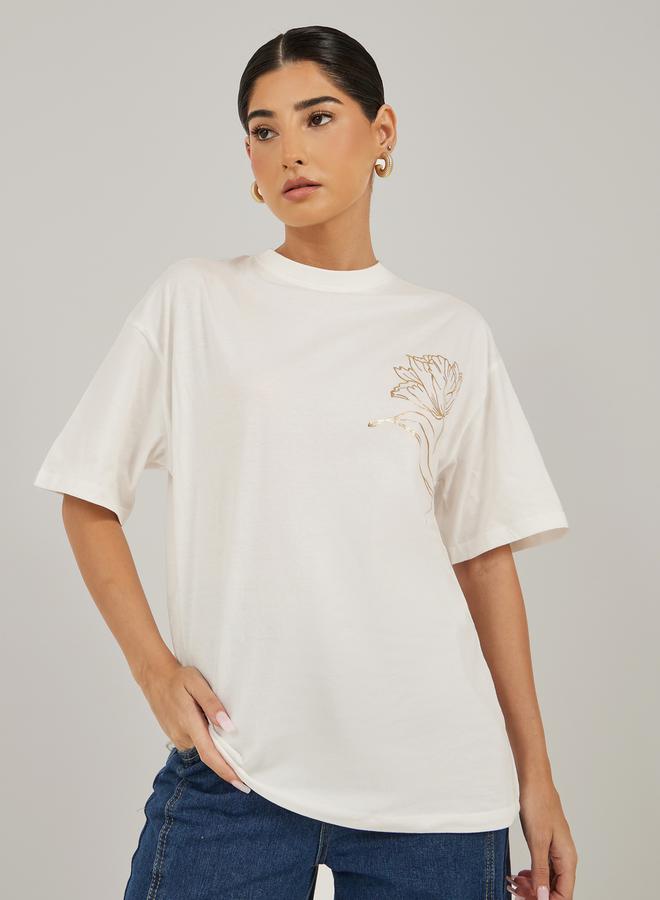 Styli Graphic Print Oversized Round Neck T-Shirt - Image 3