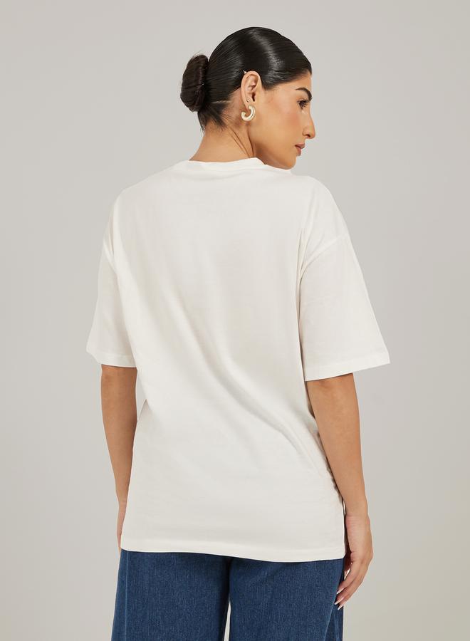 Styli Graphic Print Oversized Round Neck T-Shirt - Image 5