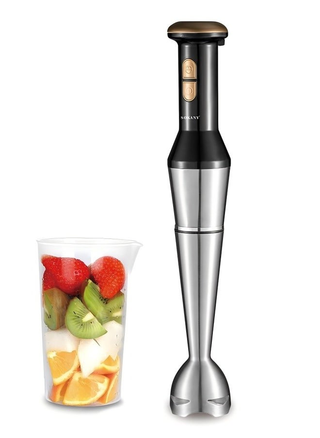 sokany Stainless Steel Handheld Blender With Large Capacity Blending Cup, Easy To Blend Various Fruits And Vegetables, Simple Double Button Design, Intuitive And Easy To Operate Blending Cup  -  Plug: British Standard  - Image 1