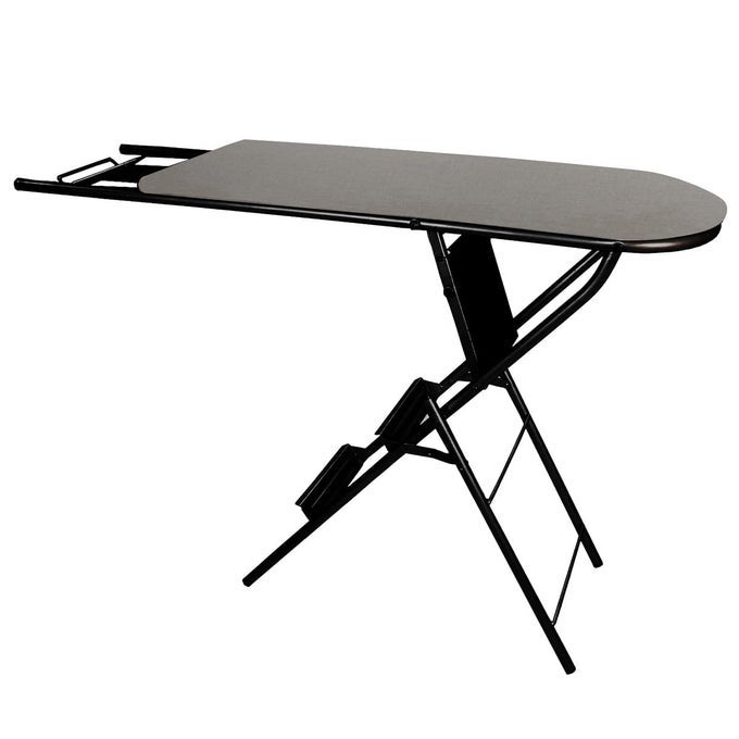 2 IN 1 FOLDABLE IRONING BOARD WITH STEP LADDER STRONG AND DURABLE LADDER CUM IRONING BOARD EASY TO FOLD BLACK GREY COLOR
