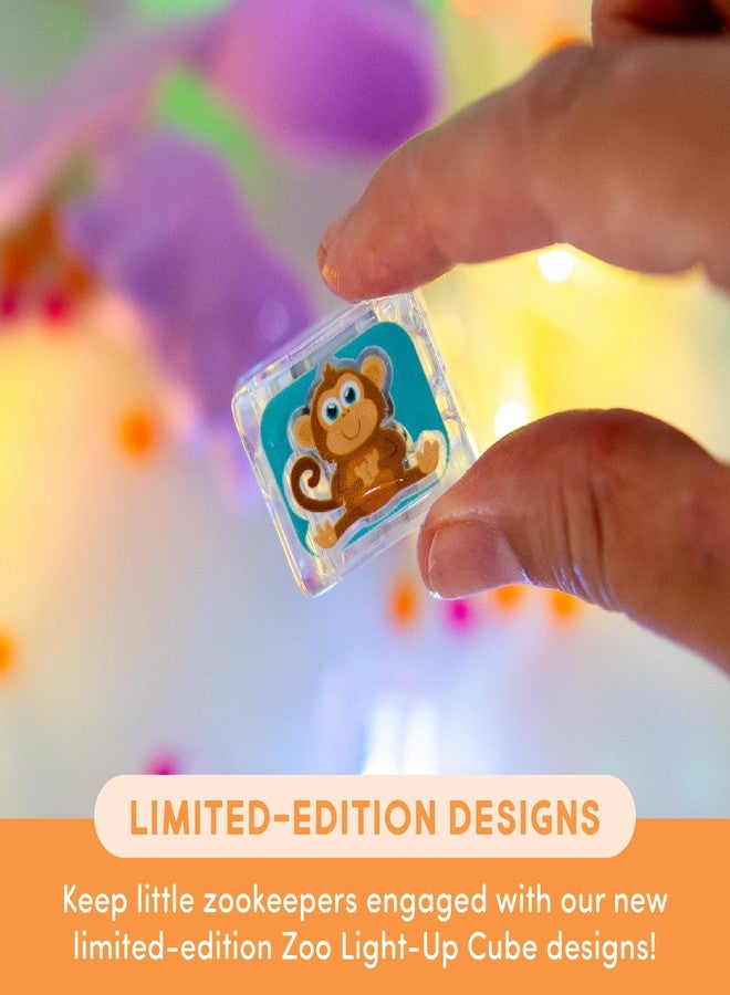 Glo Pals Water-Activated Light-Up Cubes for Bathtime and Sensory Play - Includes 6 Reusable Light-Up Cubes - Sensory Toys and Glowing Bath Cubes for Kids and Toddlers - Zoo - Image 3