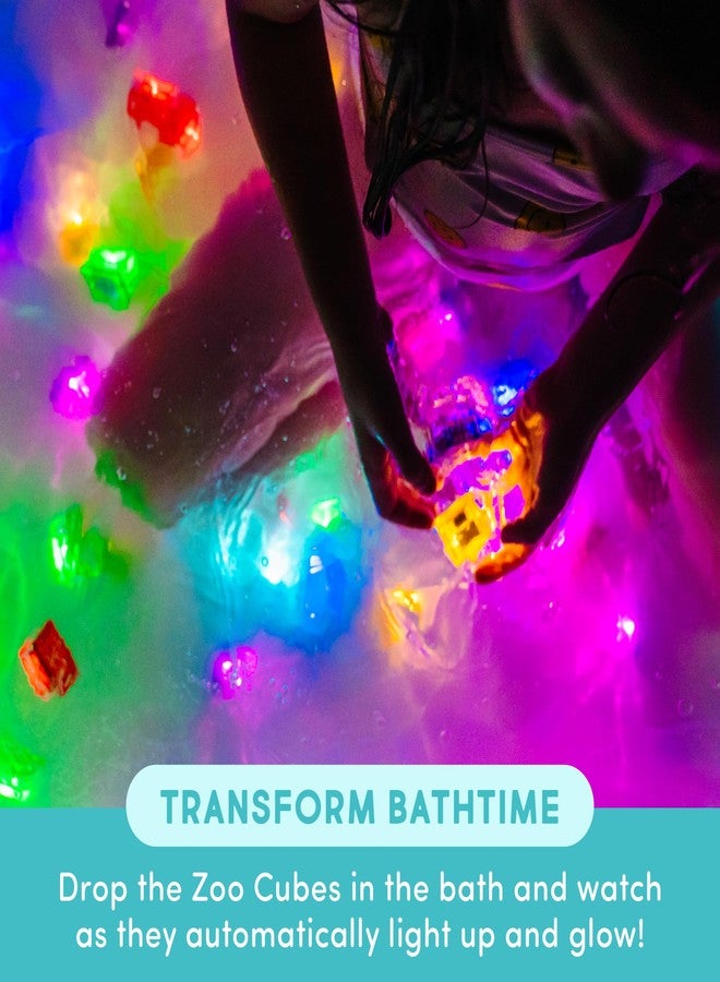 Glo Pals Water-Activated Light-Up Cubes for Bathtime and Sensory Play - Includes 6 Reusable Light-Up Cubes - Sensory Toys and Glowing Bath Cubes for Kids and Toddlers - Zoo - Image 4