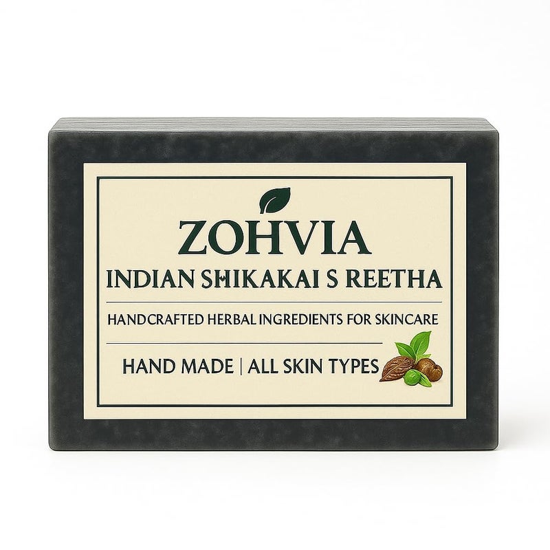 ZOHVIA Pure Shikakai Reetha Herbal Soap Bar 44oz Traditional Indian Cleanser with Amla Neem Inspired by Ayurvedic Skincare Handcrafted with Coconut Castor Palm Oils For men women teenagers - Image 1