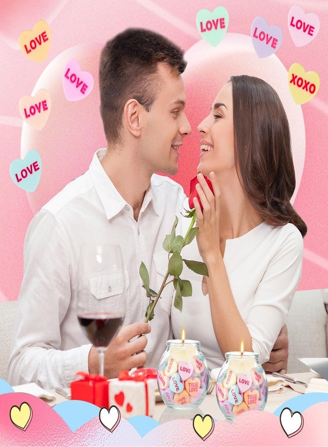 Draupnir Valentines Conversation Heart Decor, 160 Pcs Valentine Vase Filler Valentine's Day Heart Ornament for Floating Candles Sweet Floral Arrangement Home Decoration Centerpieces for Tables Mantel - Image 5