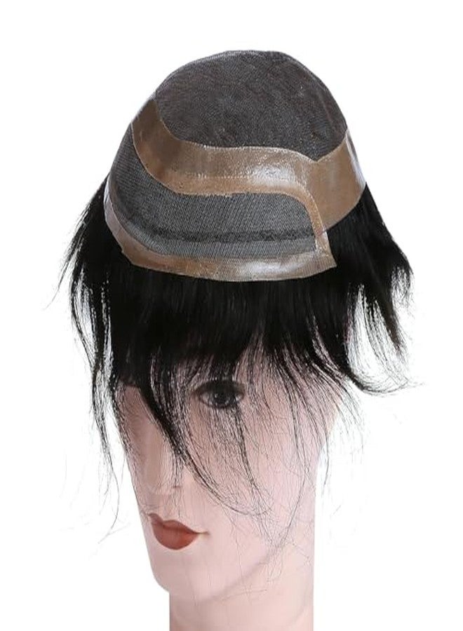 Pinaka Front Lace Hair Patch for Men 100% Natural Human Hair Wigs for Natural and Undetectable Frontline Full Head Toupee Non-Surgical Hair (8X6) - Image 3