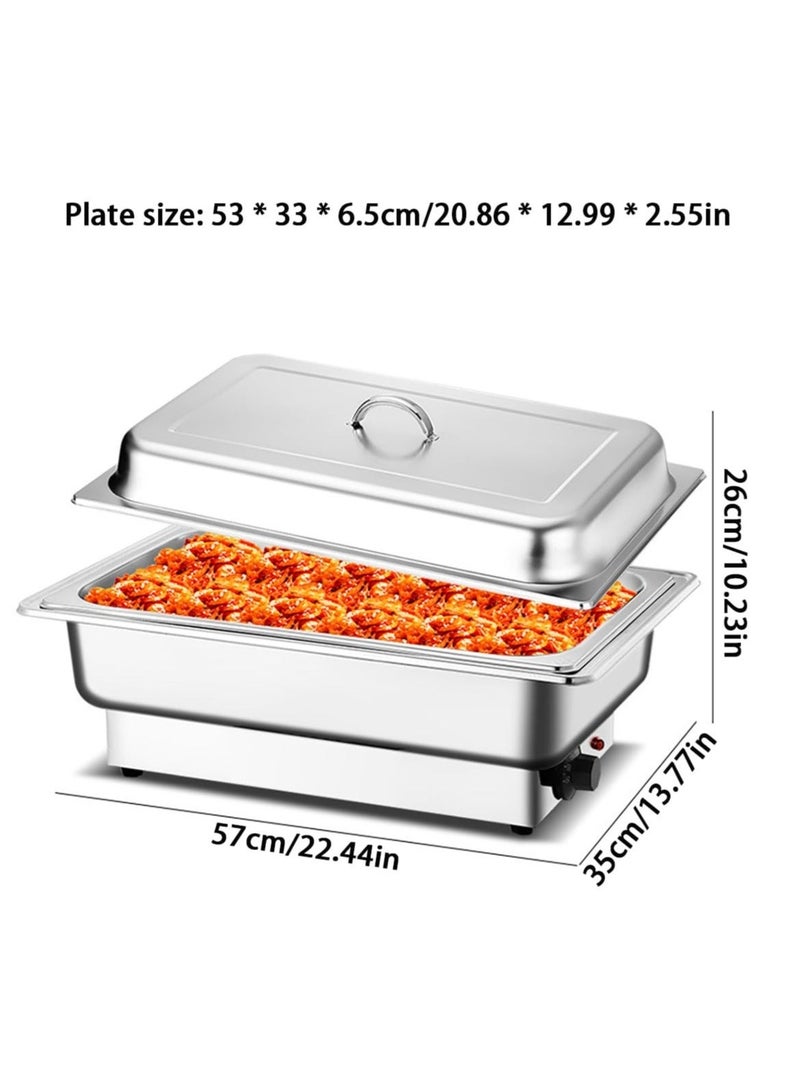 WALALLA Electric Heating Buffet Stove, Portable Stainless Steel Self-Service Breakfast Stove Insulated Pot with Lid, Electric Heating Buffy Stove, Self-Service Holding Stove Breakfast Hob - Image 2