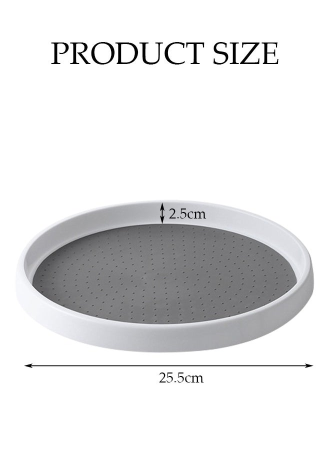 Kitchen Spice Tray,Non-Skid Turntable Round Tray, Kitchen Cupboard Tray, Rotating Condiment Holder for Cabinet Pantry Refrigerator, 25cm Round Tray  - Image 2
