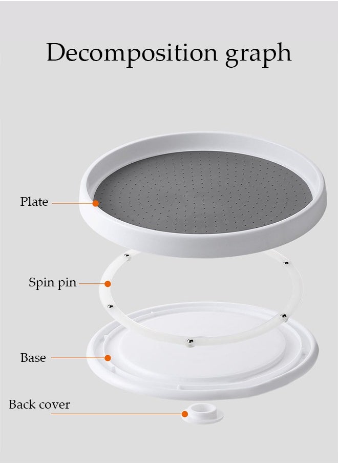Kitchen Spice Tray,Non-Skid Turntable Round Tray, Kitchen Cupboard Tray, Rotating Condiment Holder for Cabinet Pantry Refrigerator, 25cm Round Tray  - Image 4