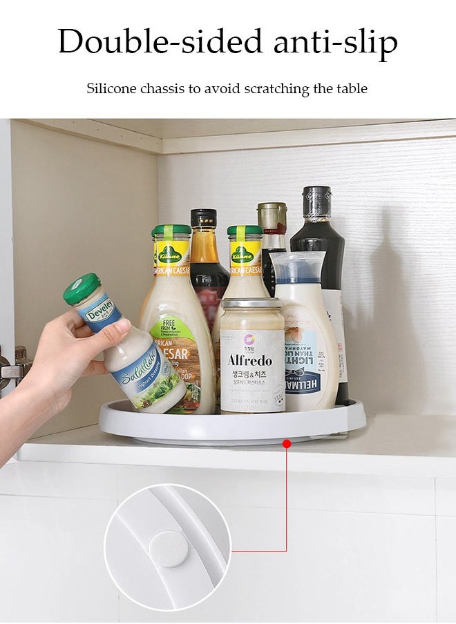 Kitchen Spice Tray,Non-Skid Turntable Round Tray, Kitchen Cupboard Tray, Rotating Condiment Holder for Cabinet Pantry Refrigerator, 25cm Round Tray  - Image 5