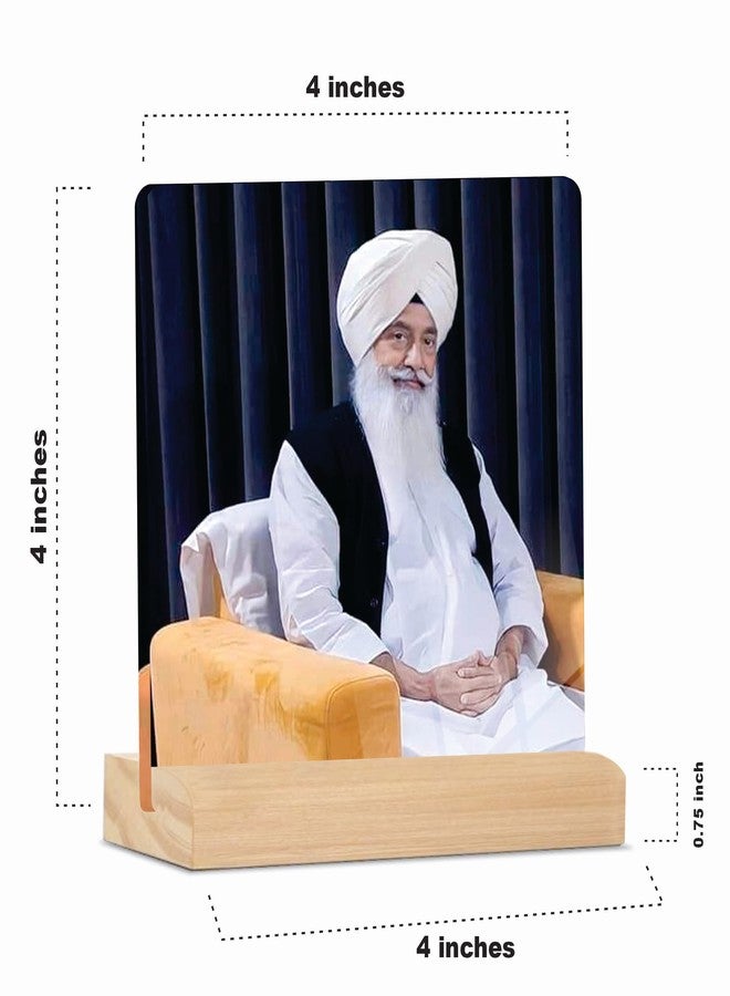 Giftplease Radha soami ji Tabletop Photo Frame with Wooden Stand | Desk Frame for Home & Office D cor | Spiritual & Inspirational Gift | Elegant Display Frame for Pictures GMP_49 - Image 2