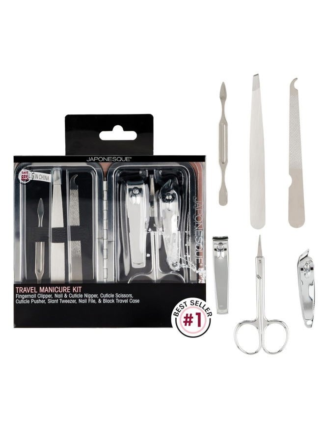 Japonesque Travel Manicure Kit – 6-Piece Nail Tool Set in Compact Case for At-Home & Travel Use - Image 1
