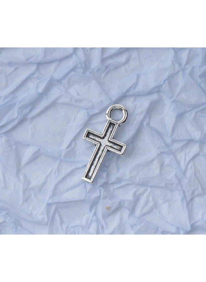 100 Pcs Mini Cross Charm Silver Gold 16 X 8 Mm Alloy Vintage Peace Crucifix Pendants Beads For Diy Jewelry Making Kits Crafting Finding Bracelet Necklace (Silver) - pzsku/Z86F578A742E89F1B9C07Z/45/_/1734348027/ea0c2165-53ec-4f1c-9086-684f8ffcc93a