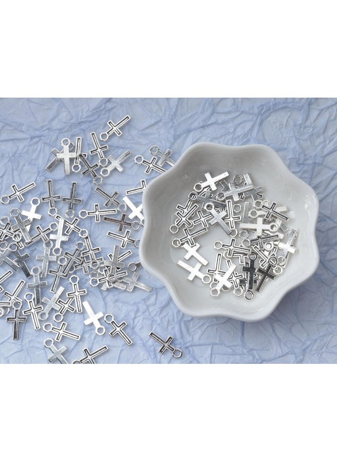 100 Pcs Mini Cross Charm Silver Gold 16 X 8 Mm Alloy Vintage Peace Crucifix Pendants Beads For Diy Jewelry Making Kits Crafting Finding Bracelet Necklace (Silver) - pzsku/Z86F578A742E89F1B9C07Z/45/_/1734348031/5a00d408-1dc3-4391-87b9-cac7d464479d