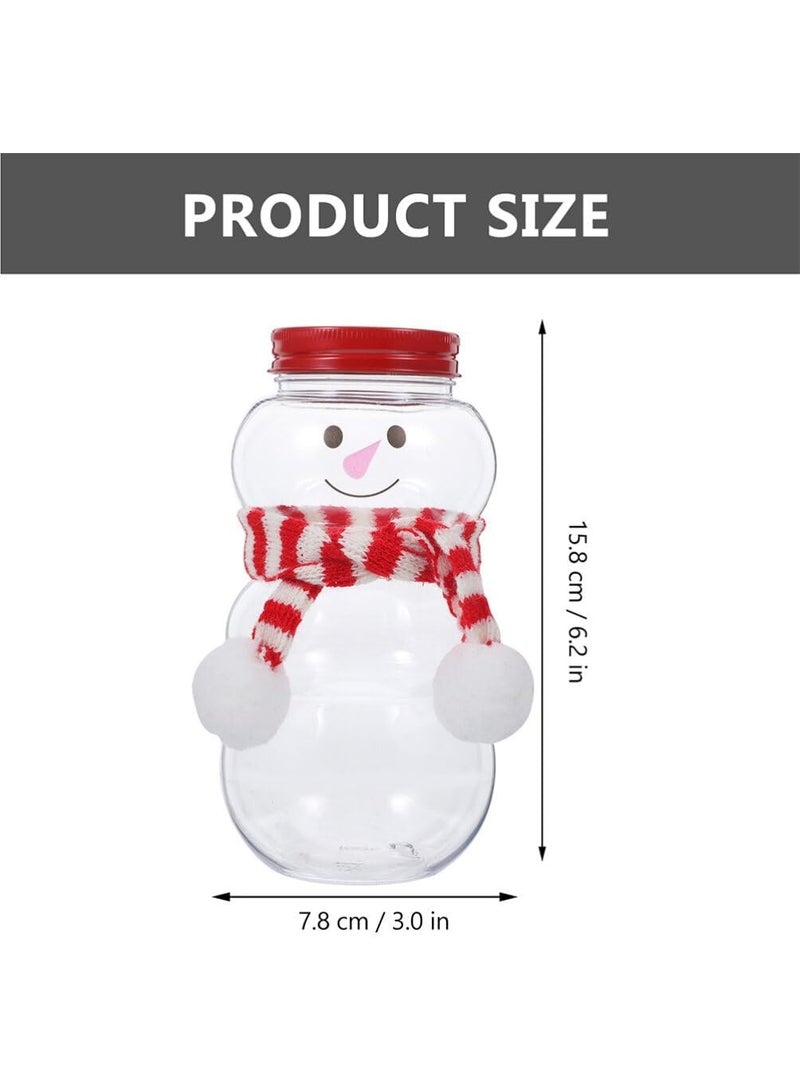 general Milk Tea Drink Cup 500Ml Snowman Shaped Plastic Bottle Pet Material Clear Christmas Candy Jar Reusable Beverage Container for Holiday and Party - Image 4