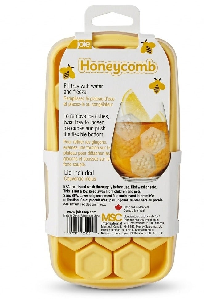 Joie Honeycomb Ice Cube Tray with Lid 17 Ice Cubes Mold Silicone Ice Cube Mold BPA Free Flexible Ice Tray with Cover for Freezer Water Juice Cocktails Drinks Kitchen Storage - Image 2