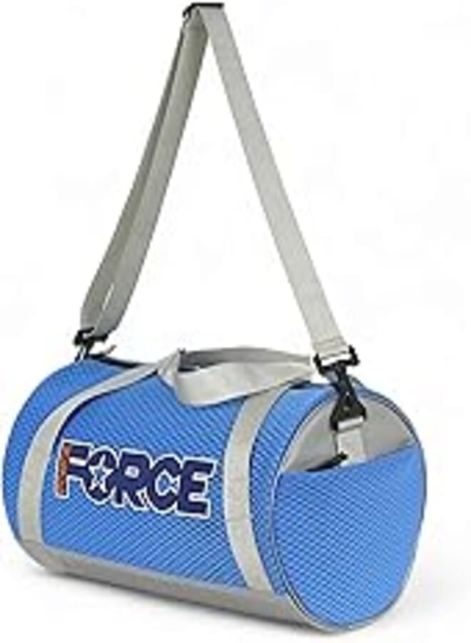 Force Sports Bag Mesh | Durable & Stylish | Gym Workout Travel Beach | 45x25x25 cm | Blue & Grey