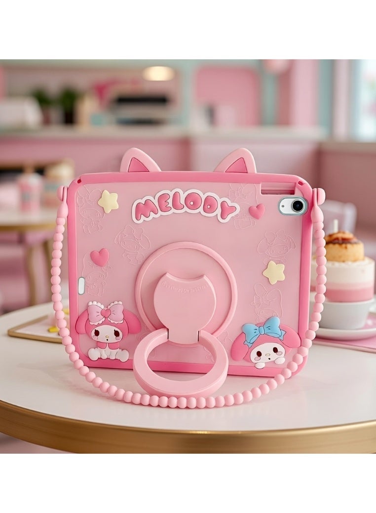 iPad  الجيل الحادي عشر /iPad الجيل العاشر واقي كرتوني لحافظة الفتيات والأطفال مع حامل أقلام ومقبض حامل كتف وأذنين قطة كرتونية لطيفة غطاء جهاز لوحي للفتيات المراهقات لـ iPad A16 الجيل الحادي عشر 2025/iPad الجيل العاشر 2022 - Image 5