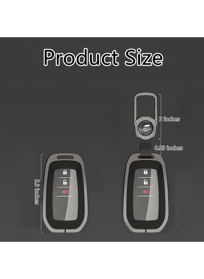 Key Fob Cover TPU+Metal Case for 2021-2026 For Venza, 2019-2025 For Land Cruiser, For Grand Highlander, For Hilux, Fortuner, 2022-2026 For Tundra, For Tacoma Remote (White) - Image 2