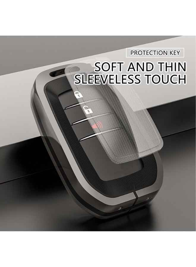 Key Fob Cover TPU+Metal Case for 2021-2026 For Venza, 2019-2025 For Land Cruiser, For Grand Highlander, For Hilux, Fortuner, 2022-2026 For Tundra, For Tacoma Remote (White) - Image 3