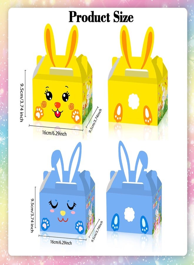 Qpout 12 PCS Easter Bunny Treat Boxes Rabbit Ears Snack Candy Box Gift Bags with Handle for Easter Basket Party Favor Classroom Holiday Prizes - Image 2