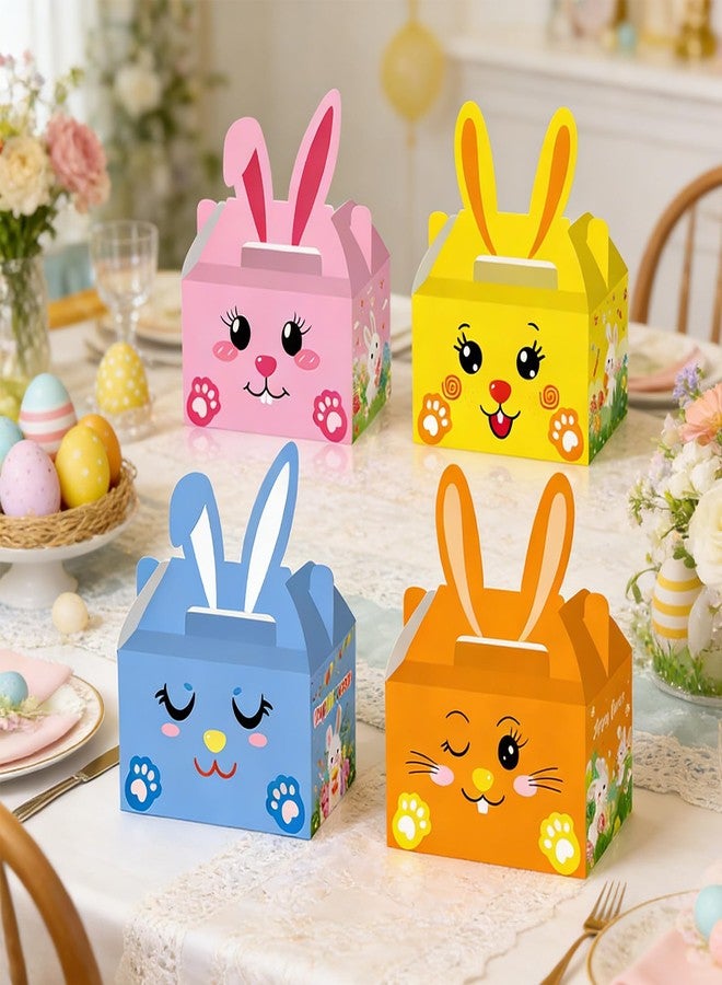 Qpout 12 PCS Easter Bunny Treat Boxes Rabbit Ears Snack Candy Box Gift Bags with Handle for Easter Basket Party Favor Classroom Holiday Prizes - Image 5