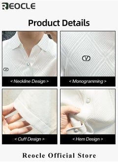 REOCLE Men's T-shirt Short Sleeve Button Down Shirts Regular-Fit Cotton Lapel Shirts Casual T-shirt  - Image 5