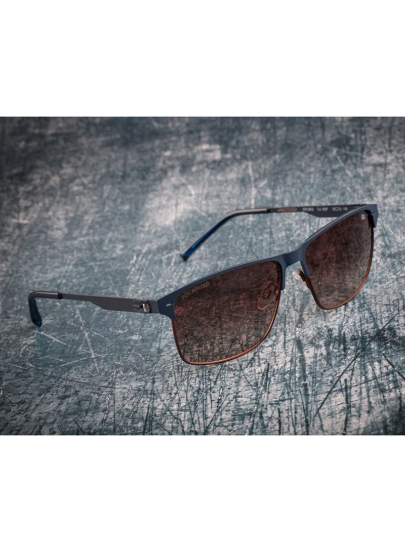 CAT Precision 8512 Men Polarized Square Sunglasses Blue 59 mm