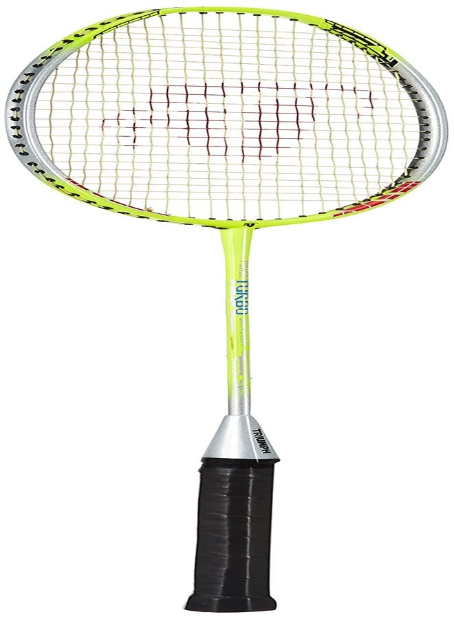 Triumph Turbo Graphite Composite Light Weight Strung Badminton Racket with Star-3R Single Compartment Badminton Bag White - Image 1