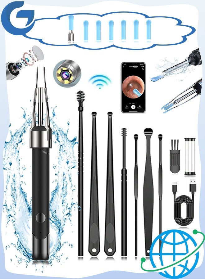 GD Ear Wax Removal Kit, 6 LED Lights Wireless Earwax Removal Tool with Replacement Tips, Waterproof Rechargeable Smart Visual Ear Cleaner - Image 1