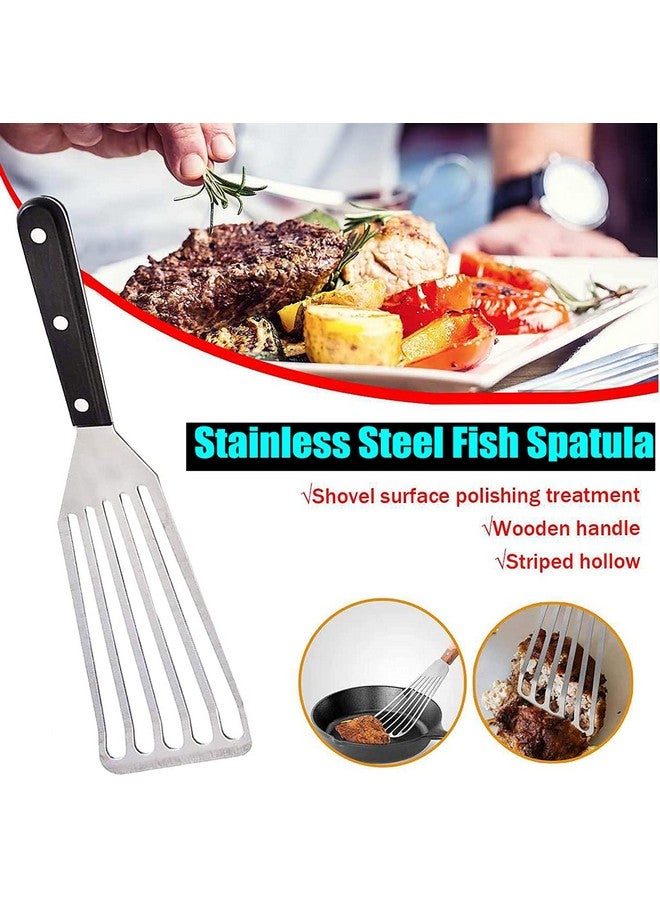 we3 وي 3 ملعقة تقليب ثقيلة للأواني والمقالي والشوايات | رائعة لقلب الفطائر، السمك، البيض، البرغر، الأومليت والمزيد (متوسطة 28 * 7.8 سم) - من الفولاذ المقاوم للصدأ - Image 4