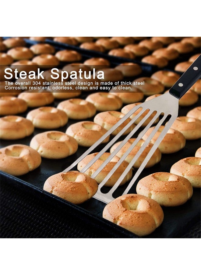 we3 وي 3 ملعقة تقليب ثقيلة للأواني والمقالي والشوايات | رائعة لقلب الفطائر، السمك، البيض، البرغر، الأومليت والمزيد (متوسطة 28 * 7.8 سم) - من الفولاذ المقاوم للصدأ - Image 3