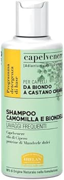 Helan Capelvenere Chamomile Common Centaury Shampoo for Blonde Light Brown Hair with Sweet Almond Proteins Blonde Shampoo for Vegan Hair Care Brightening Action Made in Italy Shampoos 200 ml - Image 4