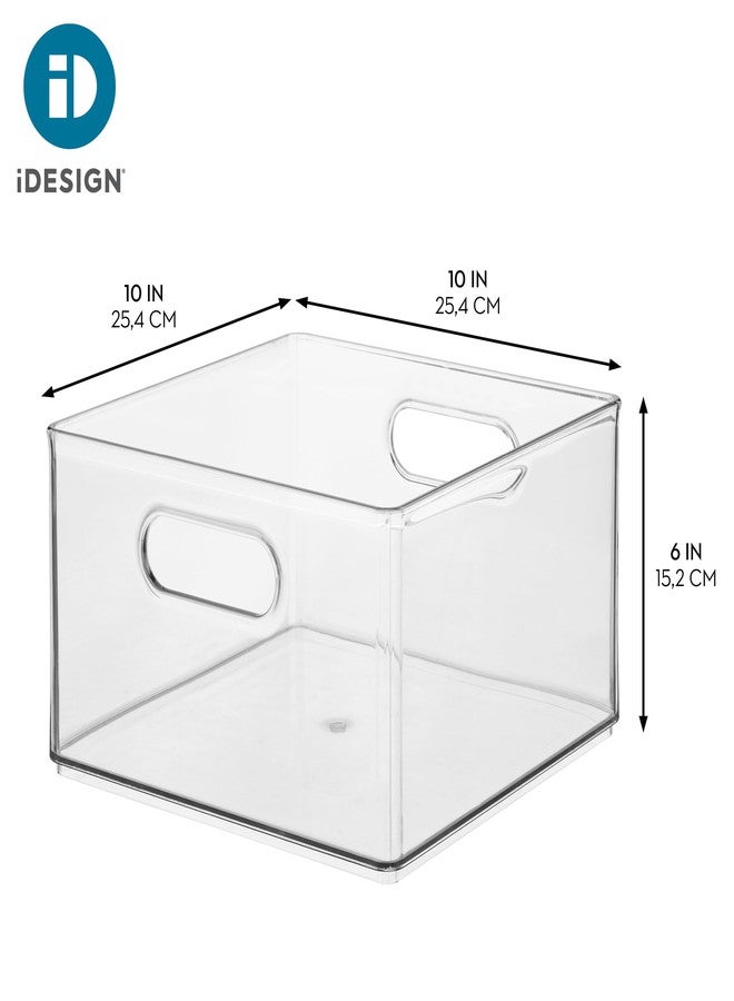 InterDesign iDesign Plastic Storage Bin with Handles for Household Storage - Clear - Made in USA - Image 2