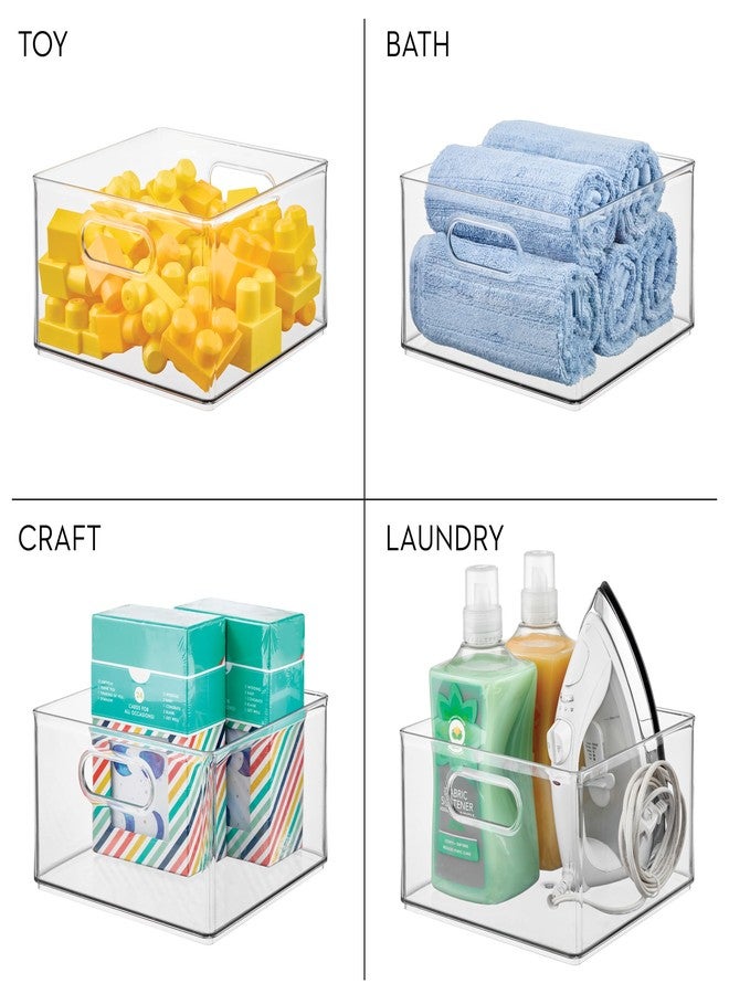 InterDesign iDesign Plastic Storage Bin with Handles for Household Storage - Clear - Made in USA - Image 3