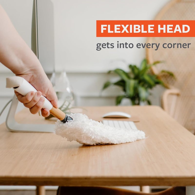 Full Circle Dust Whisperer Microfiber Duster with Machine Washable Head, White - Image 5