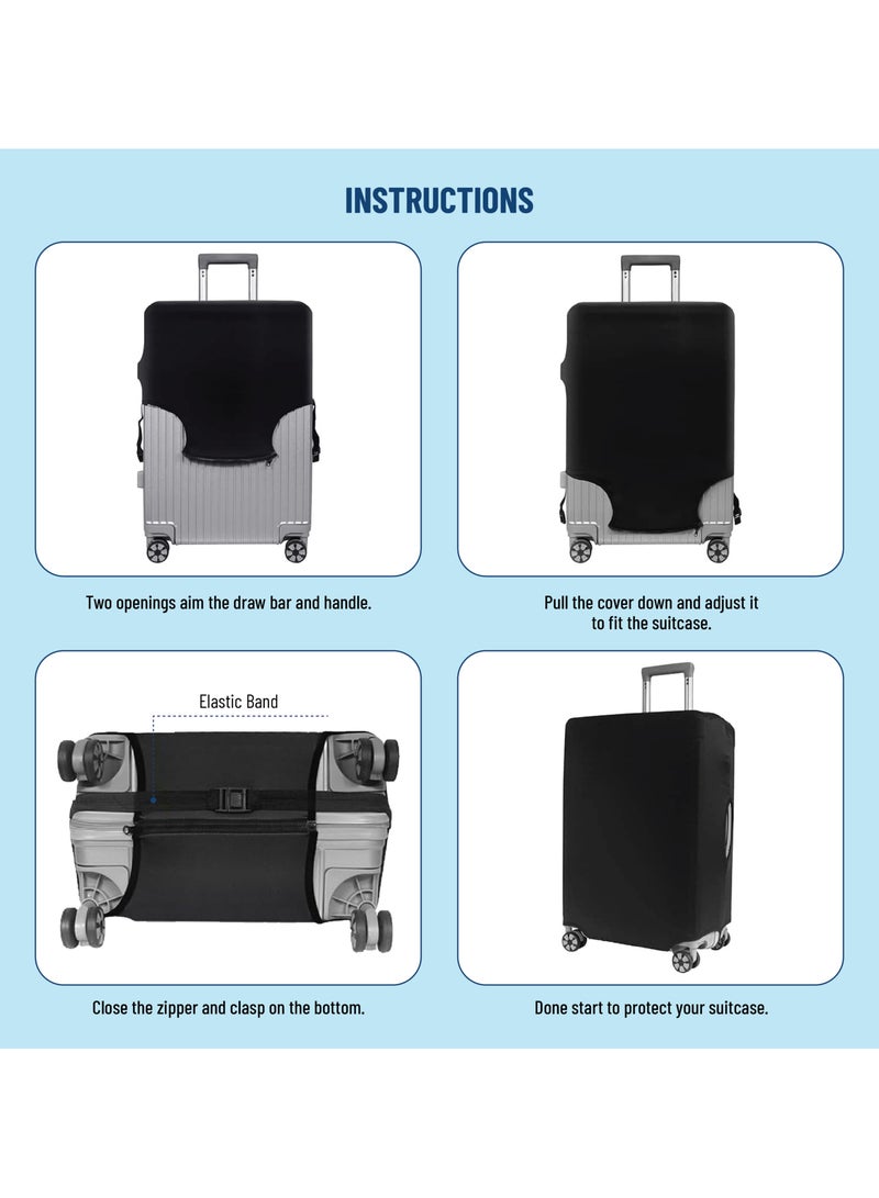 BRITISH TOURISTER Luggage Cover – Washable Elasticated Suitcase Protector – Stretchable Anti-Scratch Dustproof Cover for 24/28 Inch Trolley Bag – Travel Accessory  - Image 3