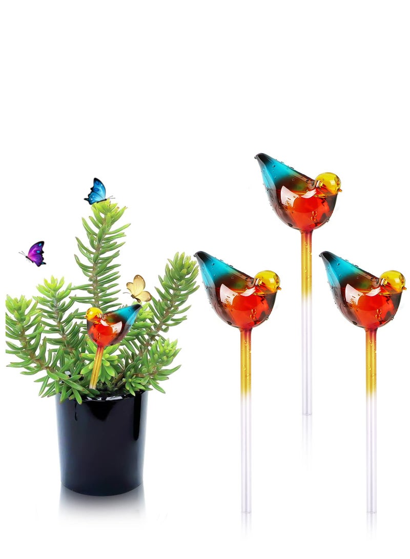 SYOSI Automatic Plant Watering Globes, 3pcs Self Watering Planter Insert Spikes, Automatic Plant Waterer System Devices, Watering Drip Irrigation Equipment Water Bulbs For Indoor Outdoor Plants-Bird Shape - Image 2