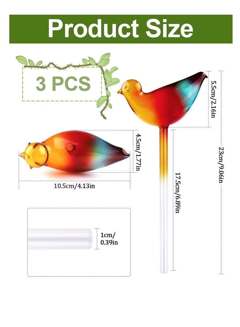 SYOSI Automatic Plant Watering Globes, 3pcs Self Watering Planter Insert Spikes, Automatic Plant Waterer System Devices, Watering Drip Irrigation Equipment Water Bulbs For Indoor Outdoor Plants-Bird Shape - Image 3