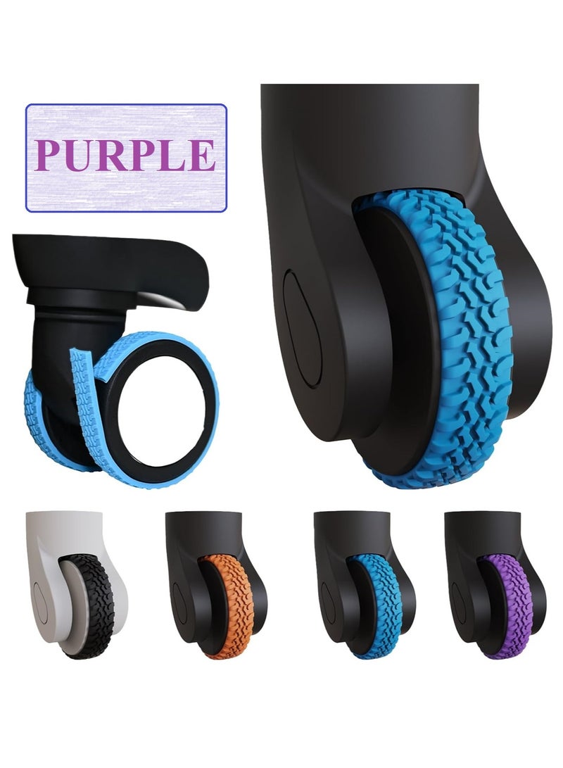 10Pack Luggage Wheel Silicone Adhesive Covers for Suitcase,Waterproof Ultra Sticky Backing, Fits Most 4/8 Wheels Carry-on Luggage, Anti-Shedding Silent Wheel Cover (Purple) - Image 1