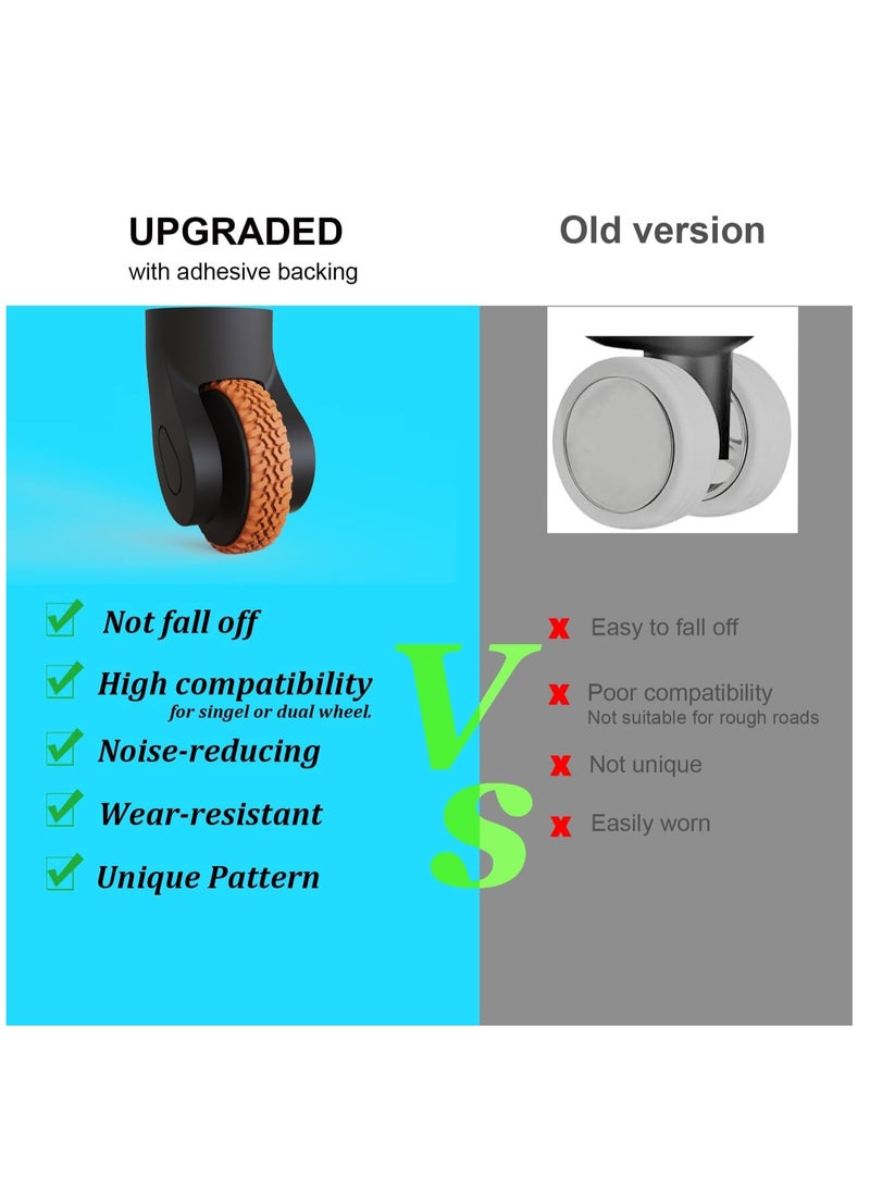 10Pack Luggage Wheel Silicone Adhesive Covers for Suitcase,Waterproof Ultra Sticky Backing, Fits Most 4/8 Wheels Carry-on Luggage, Anti-Shedding Silent Wheel Cover (Purple) - Image 4