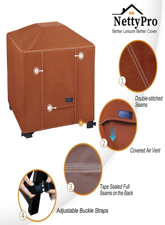 NettyPro Firepit Table Cover Square 28 inch Waterproof Outdoor Patio Fireplace Cover All Weather Protection, Brown - Image 5
