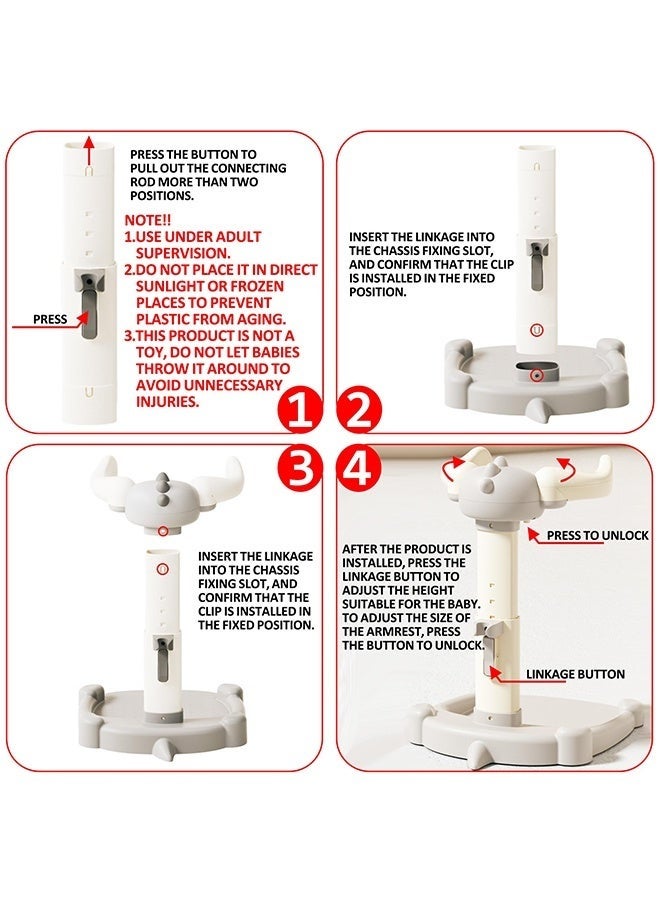 WALALLA Baby Shower Stand, Baby Standing Bath with Anti-Pinch Adjustable Height and Armrest, Shower Standing Support with Anti-Slip Base and Mat for Infants 6-36 Months -Green - Image 2