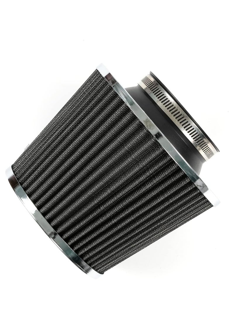 Generic Universal Car Air Filter Induction Kit Sports Car Cone Air Filter Chrome Finish Silver 3" 76mm Performance High Flow Cold Air Intake Cone Replacement Dry Filter(Single Pack,76mm)  - Image 5