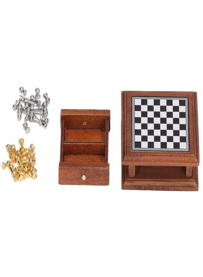 Zerodis Chess Set Dollhouse Decoration, Miniature Chess Set 1:12 Exquisite Mini Chess Set Mini Household Decoration Home for Chess Playing Dollhouse Decoration - Image 1