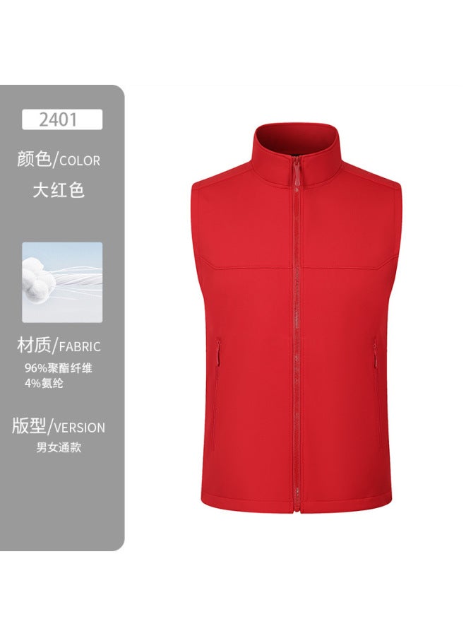 Soft Shell Outdoor Sports Vest Waterproof Mountaineering Photography Group Training Workwear Custom Logo