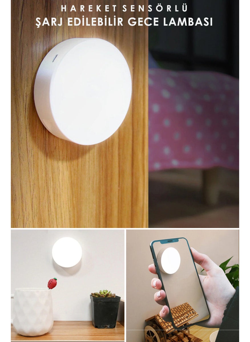 Technosmart 1PCS White Light USB Rechargeable Wireless Spot LED Lamp with Smart Motion Sensor  - Image 1