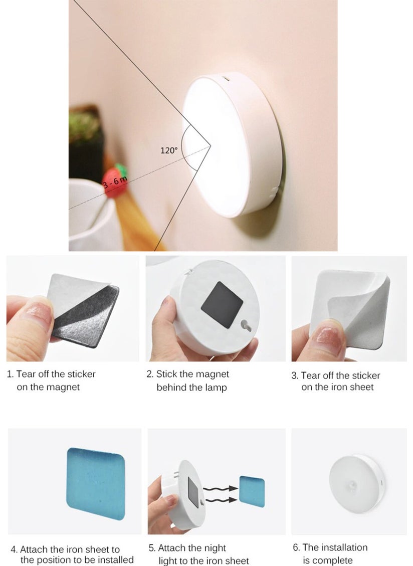 Technosmart 1PCS White Light USB Rechargeable Wireless Spot LED Lamp with Smart Motion Sensor  - Image 3
