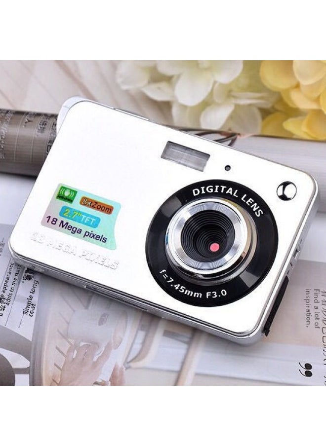 Generic 4800MP HD CCD Digital Camera Student Photography Machine Card Selfie Video Recorder Popular Web Red Camera Normal Digital Camera-Body Color:K09 Silver (No Memory) Card Reader OTG Converter  - Image 3