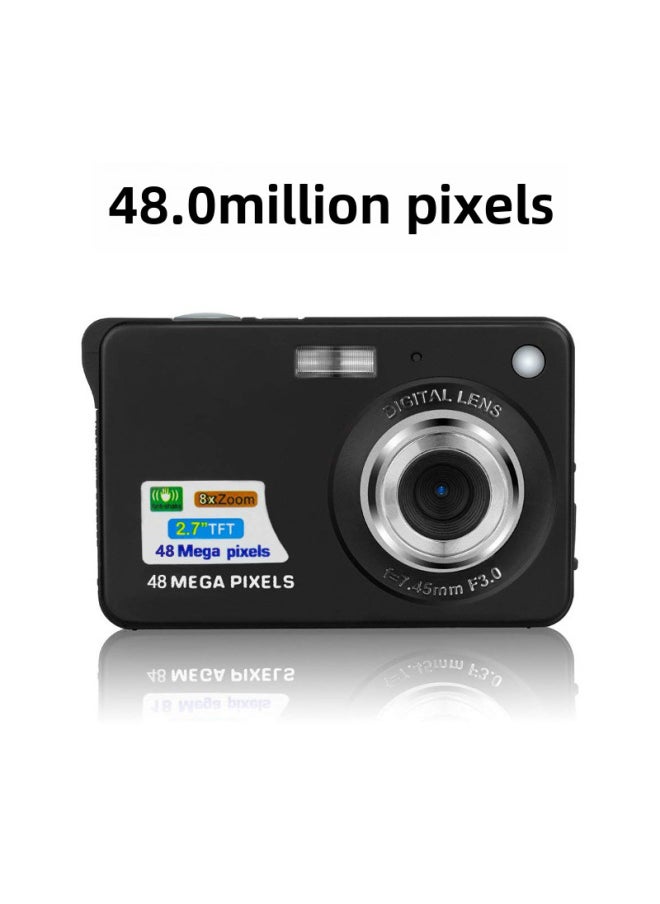Generic 4800MP HD CCD Digital Camera Student Photography Machine Card Selfie Video Recorder Popular Web Red Camera Normal Digital Camera-Body Color:K09 Silver (No Memory) Card Reader OTG Converter  - Image 1