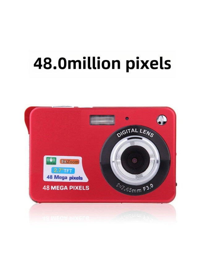 Generic 4800MP HD CCD Digital Camera Student Photography Machine Card Selfie Video Recorder Popular Web Red Camera Normal Digital Camera-Body Color:K09 Silver (No Memory) Card Reader OTG Converter  - Image 4